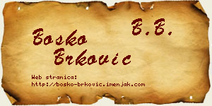 Boško Brković vizit kartica
